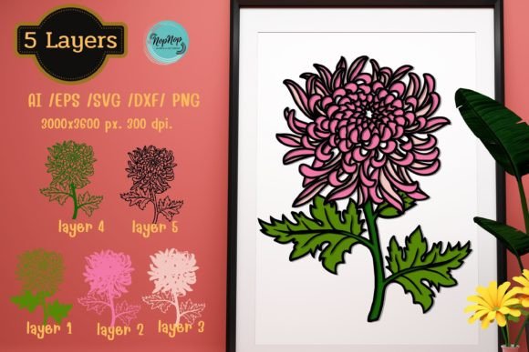 3D Layered Carnation: Digital Cut Files for Elegant Crafts