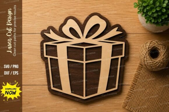 Create with Precision: Modern Present Box Laser Cut SVG Design