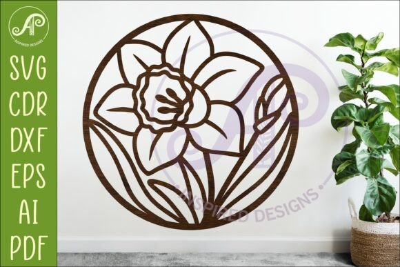 Daffodil Flower Wall Art SVG Sign