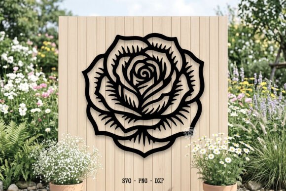 Elegant Rose SVG, DXF, PNG for Laser & Craft Projects