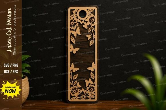 Floral Bookmark Ornament Laser Cut SVG