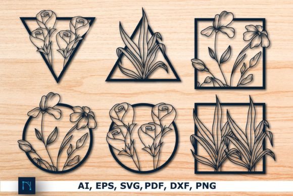 Flowers Metal Wall Art Laser Cut Bundle: Floral Design Files