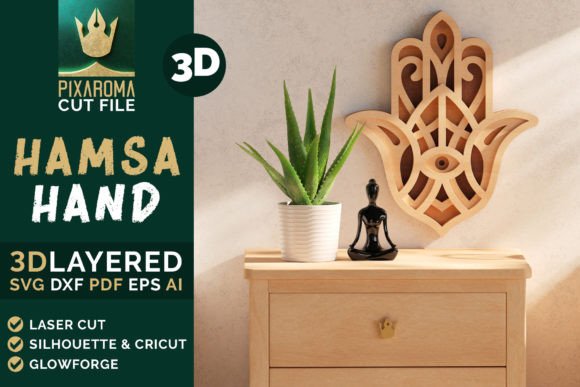 Hamsa Hand 3D Layered | Protective Hamsa