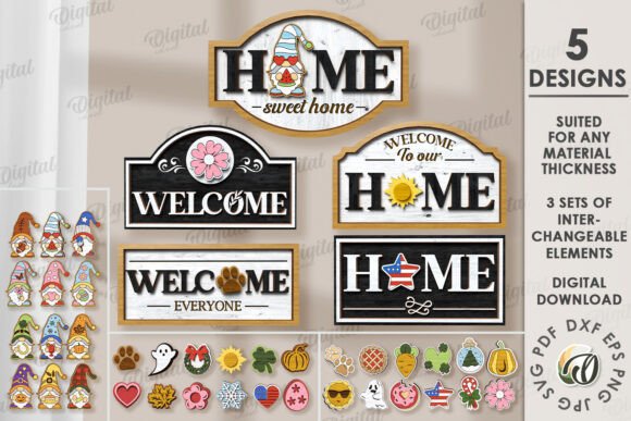 Interchangeable Home Signs Bundle Laser