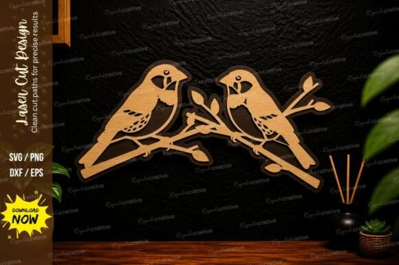 Love Birds Branch Laser Cut Svg Design: Crafting with Precision