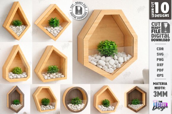Modern Geometric Wall Planters: A Laser Cut SVG Bundle