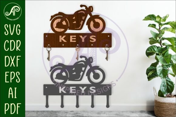 Motorbike Key Holder Designs Laser Cut