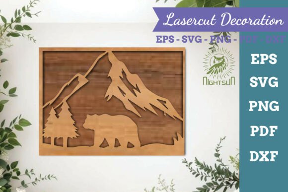 Mountain Bear Lasercut Wall Decor SVG 2: Stunning Designs