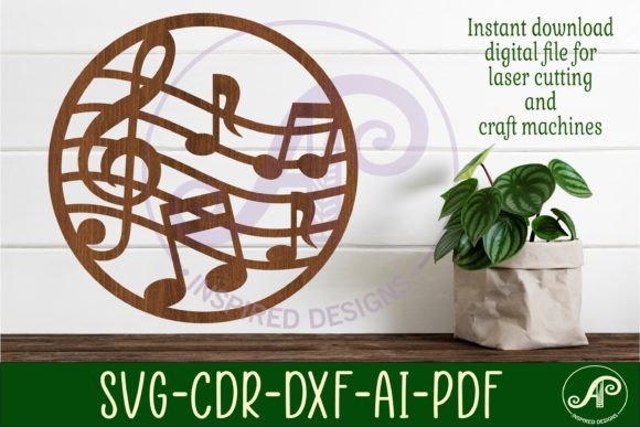 Music Wall Art Sign SVG File for Laser Cutting