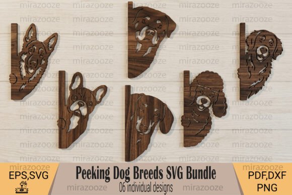Peeking Dog Breeds SVG Bundle for Laser Cut Crafts