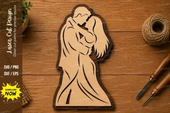 Romantic Couple SVG | Love Silhouette for Elegant Designs