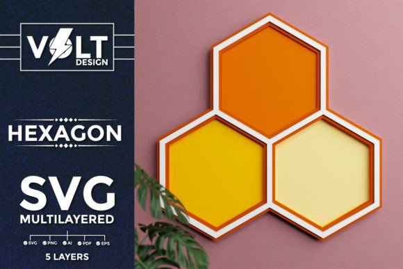 Stunning Honey Bee Hexagon 3d Multilayered SVG Design