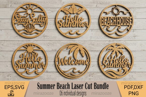 Summer Beach Laser Cut Bundle: Coastal Charm for Your Crafts