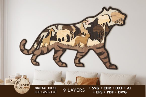 Tiger Wall Art: A Stunning Laser Cut Design for Your Home